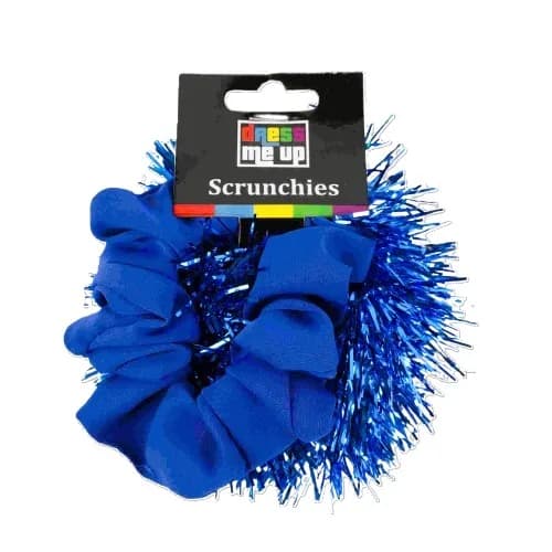 Blue Scrunchies with Tinsel - Pk 2