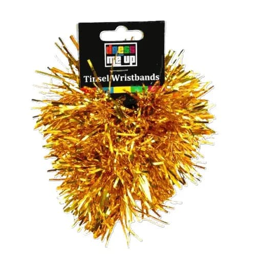 Yellow Tinsel Wristbands - Pk 2