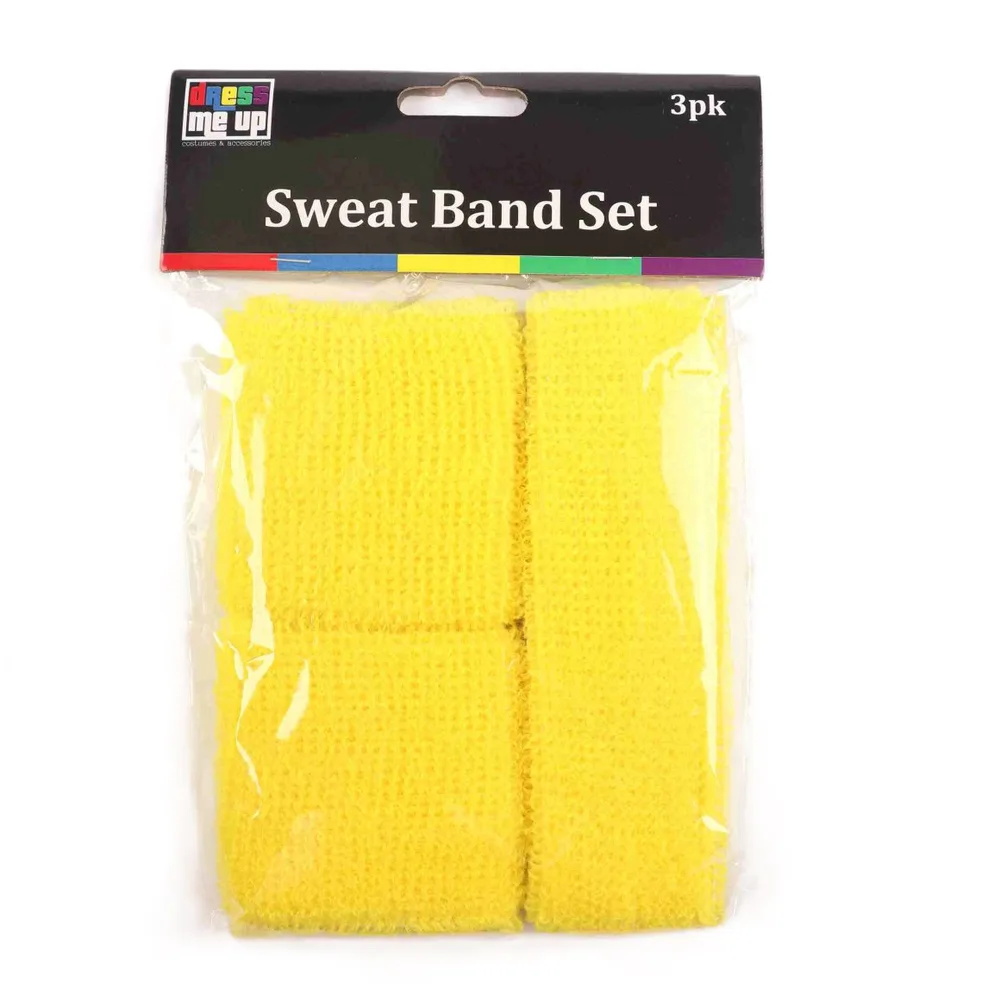 Yellow Sweatband Set - Pk 3