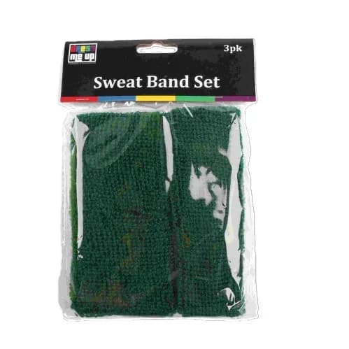 Green Sweatband Set - Pk 3