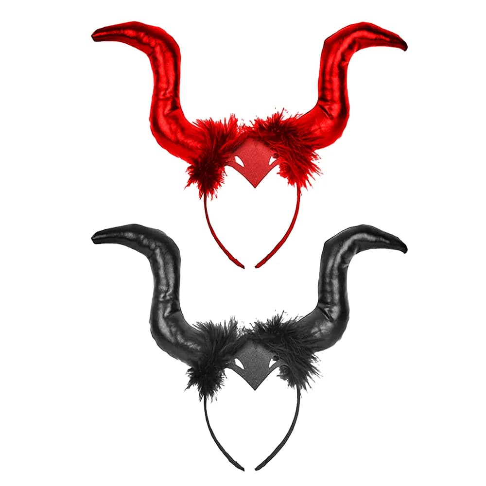 Plush Devil Horns Headband (1 Supplied - Assorted Colours)