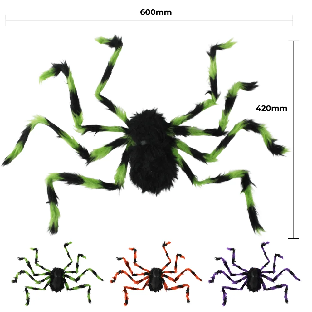 Giant Furry Spider 60cm (1 Supplied - Assorted Colours)