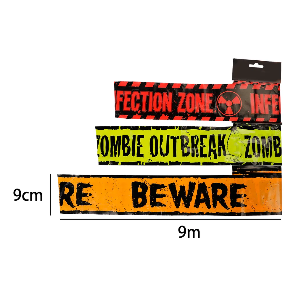 Printed Warning Tape 3m - Pk 3 (Assorted) - alternate view 1