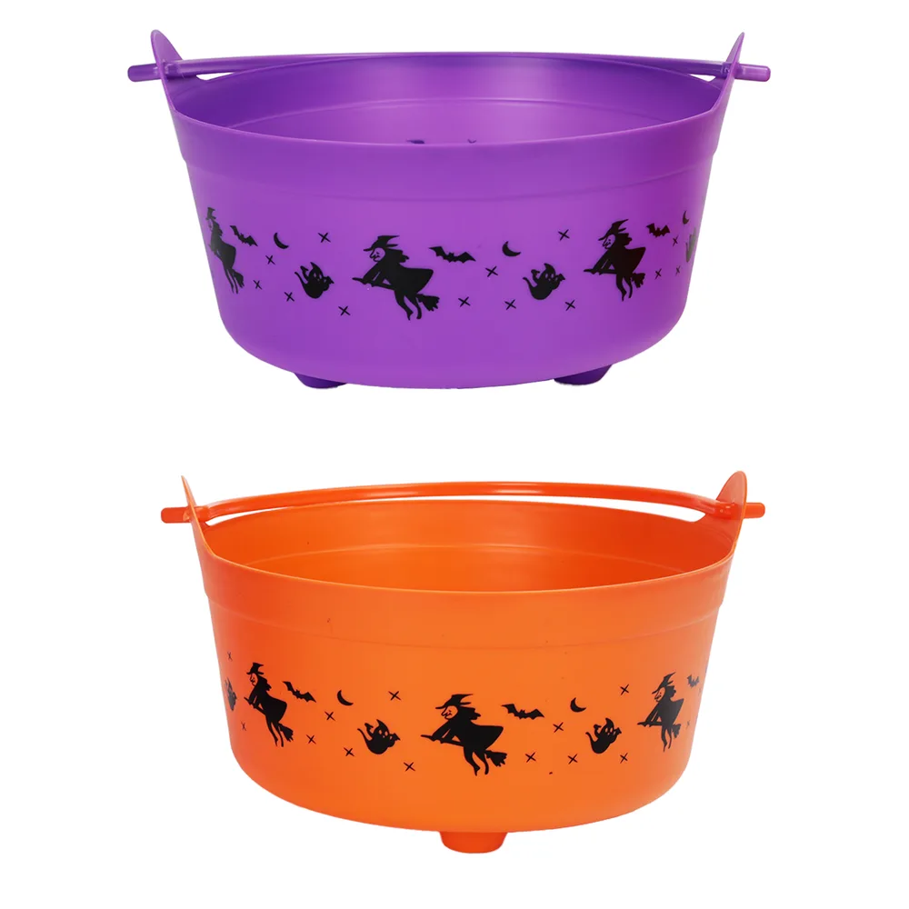 Trick or Treat Cauldron with Handle (1 Supplied - Assorted Colours)