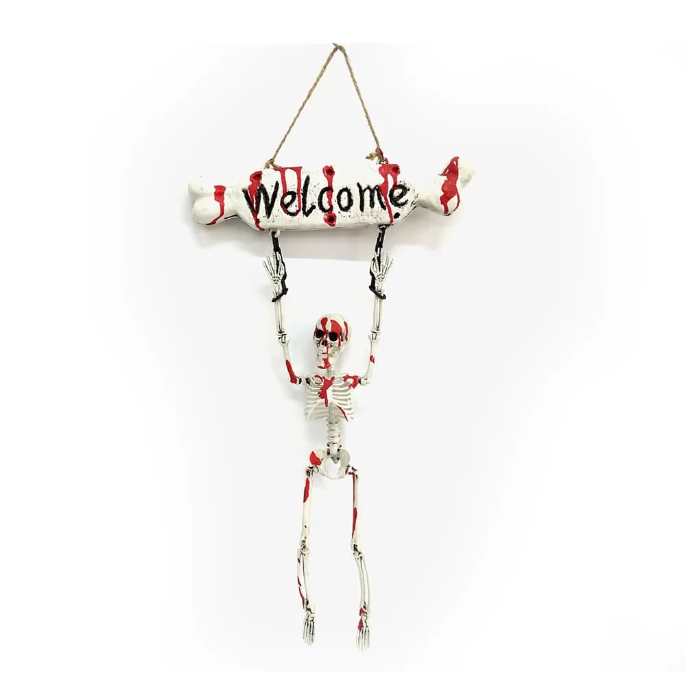 Hanging Skeleton Welcome Sign 65cm
