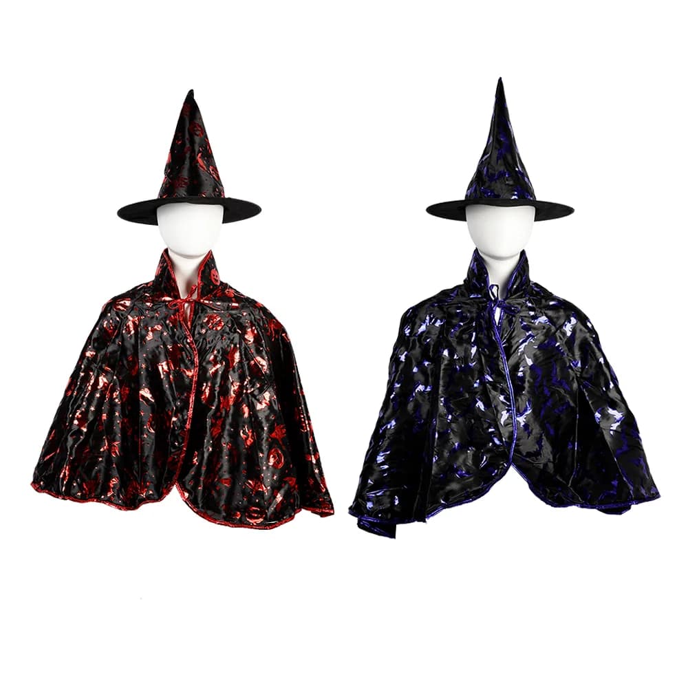 Kids Metallic Witch Hat and Cloak Set (1 Supplied - Assorted Designs)