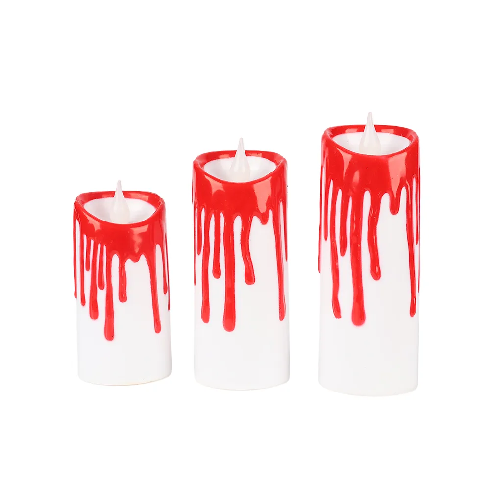 Battery Operated Bloody LED Candles - Pk 3