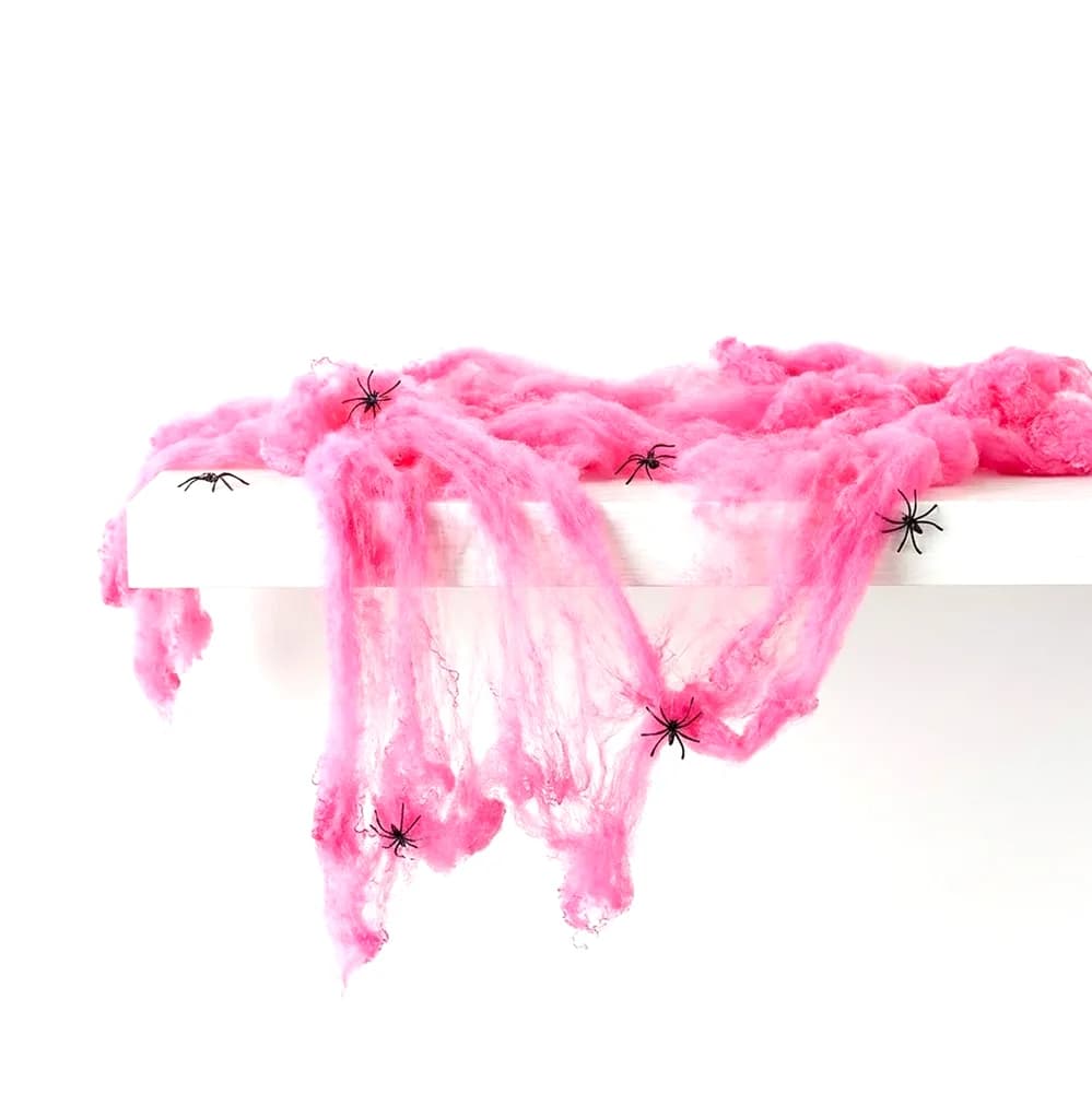 Pink Cobweb 60g with Spiders