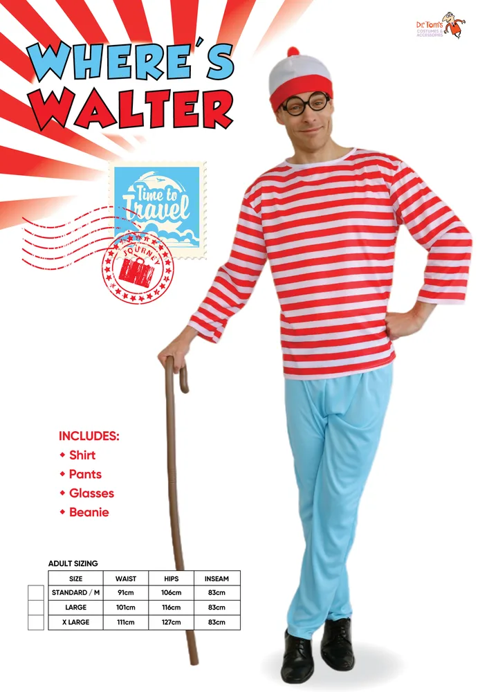 Where's Walter Costume - Adults