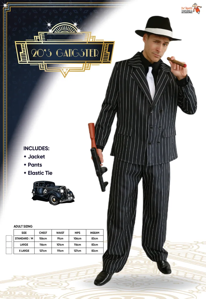 1920s Gangster Suit Costume - Adults