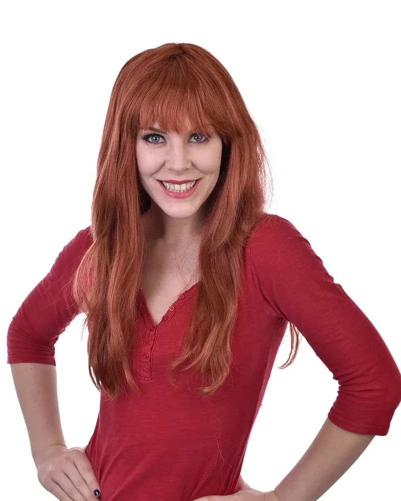 Auburn Long Straight Wig with Fringe