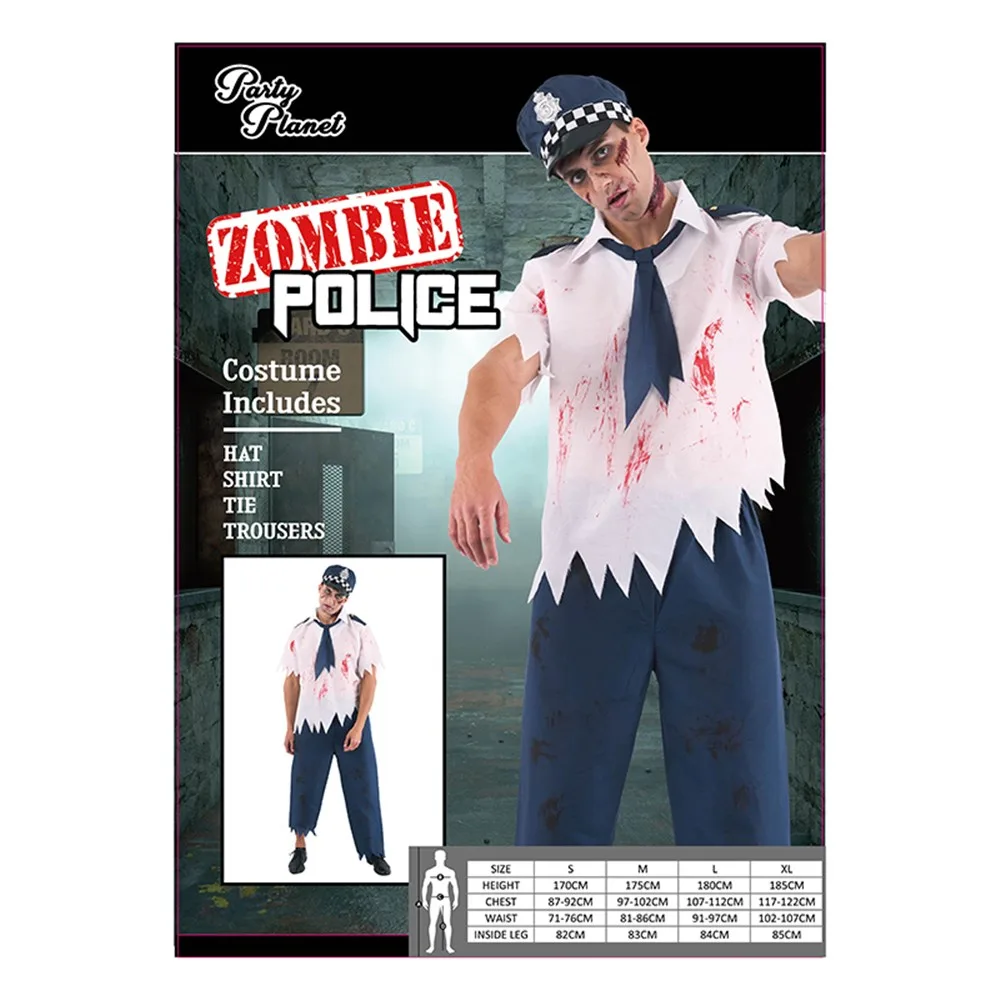 Zombie Police Man Costume - Adults