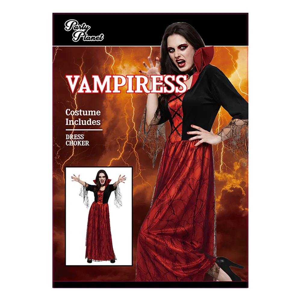 Vampiress Costume with Choker - Adults