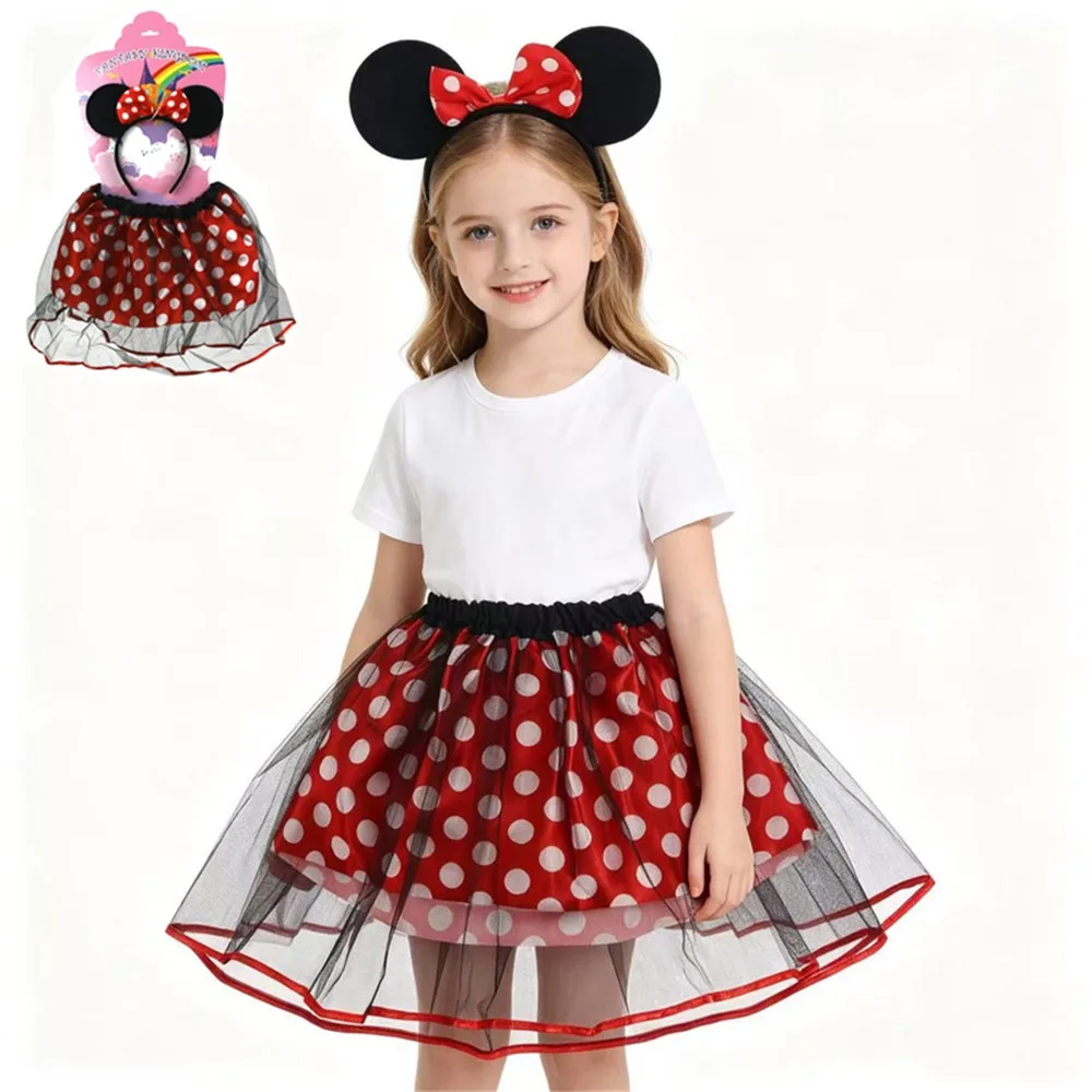 Red Polka Dot Mouse Headband & Tutu Set