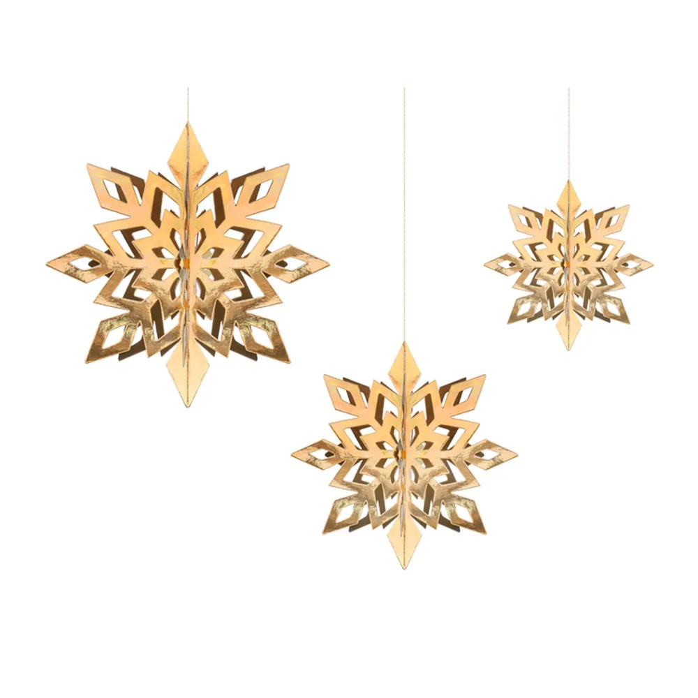 Gold Christmas Snowflake Hanging Decoration