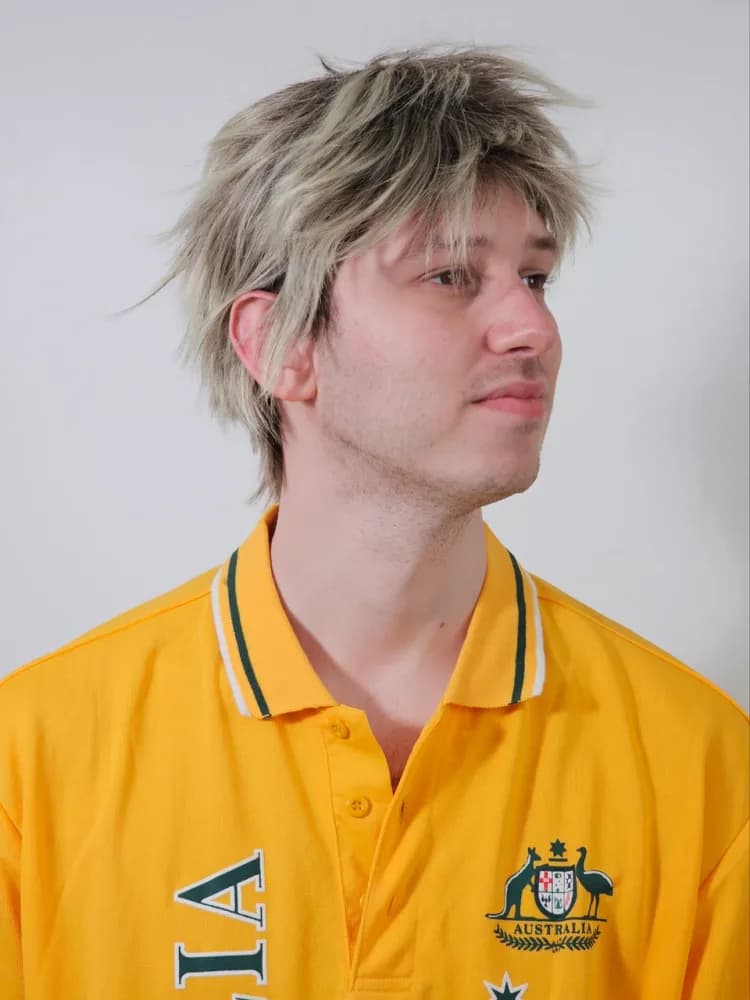 Short Blonde Sporty Spin King Wig
