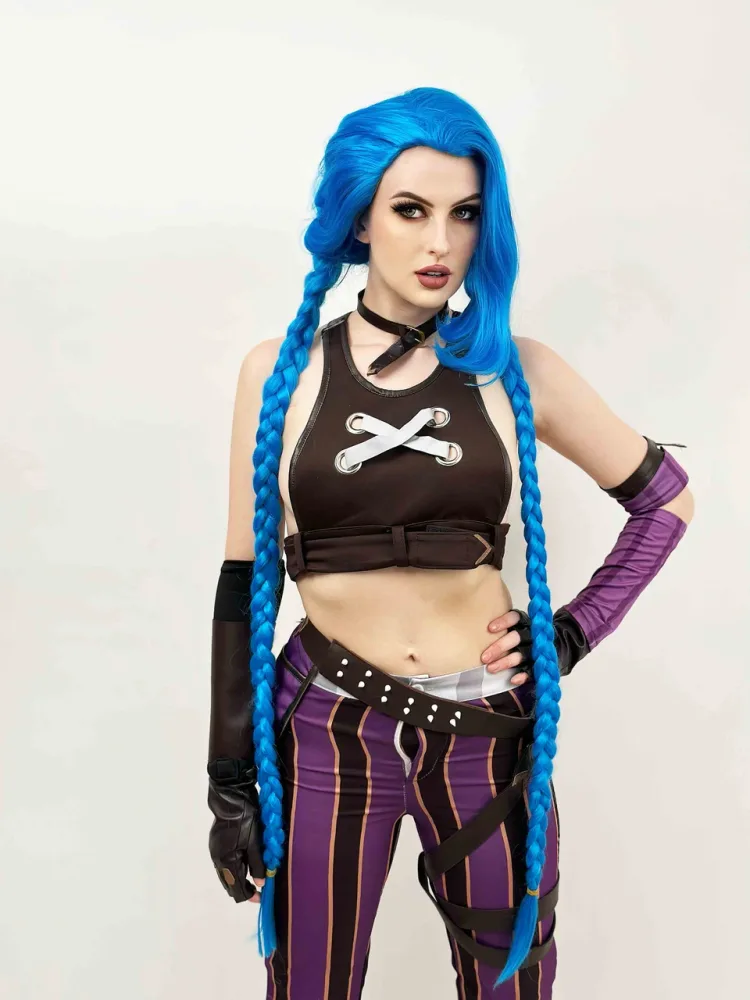 Blue Long Plaits Cosplay Wig