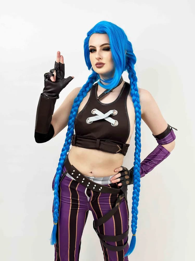 Blue Long Plaits Cosplay Wig