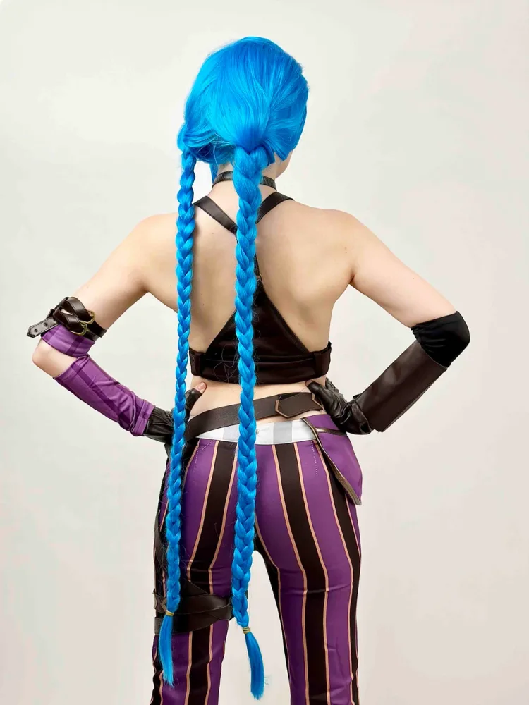 Blue Long Plaits Cosplay Wig
