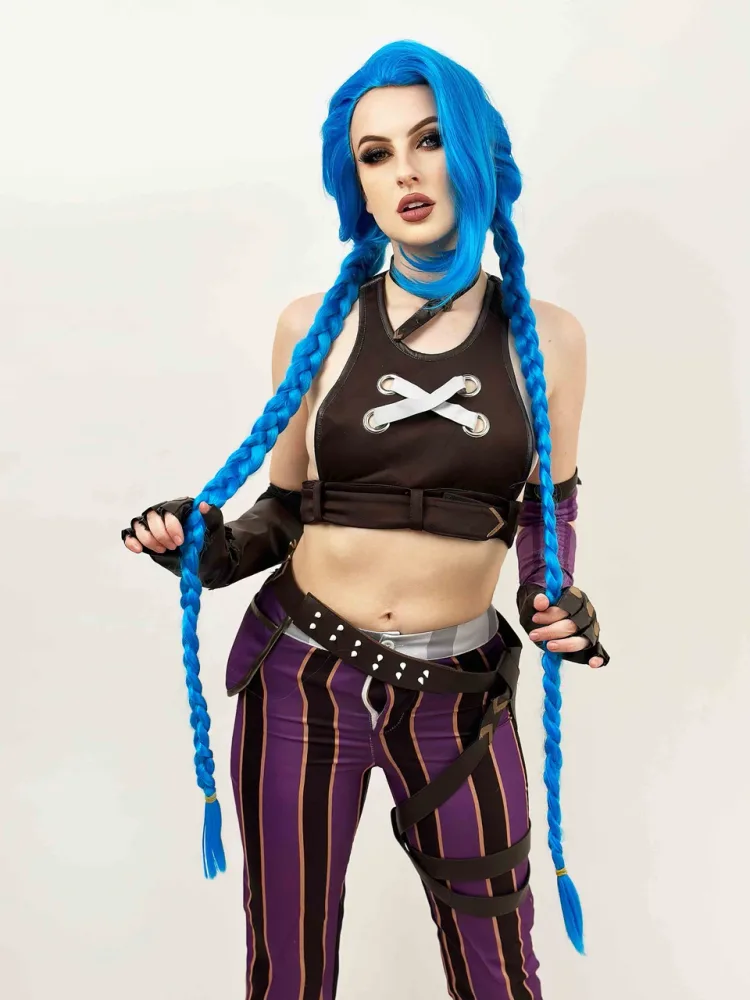 Blue Long Plaits Cosplay Wig