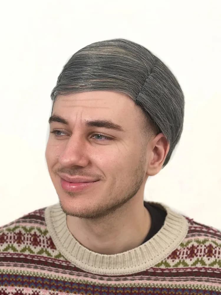 Old Man Grey Combover Wig