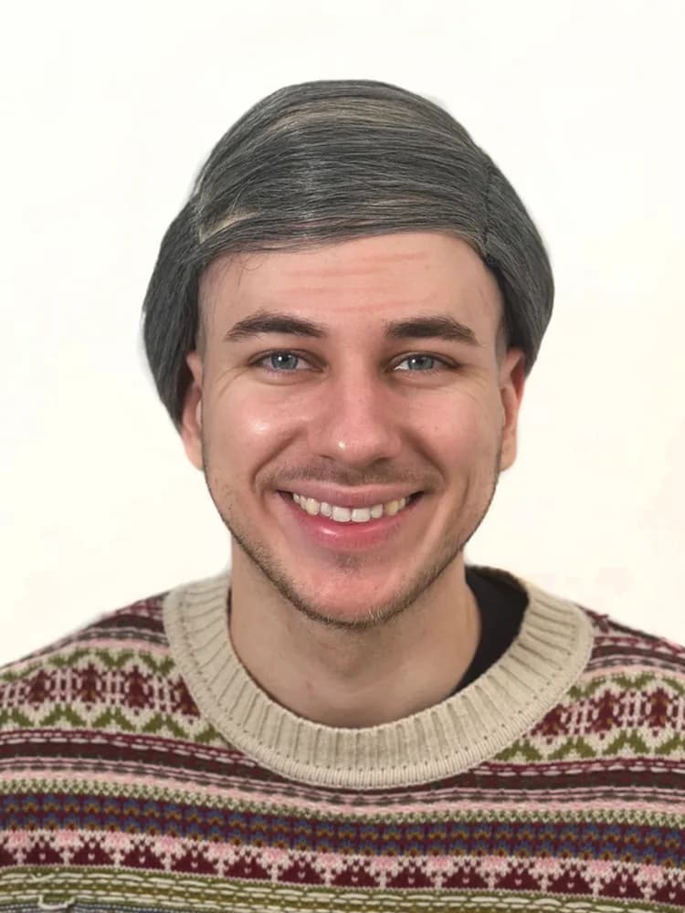 Old Man Grey Combover Wig