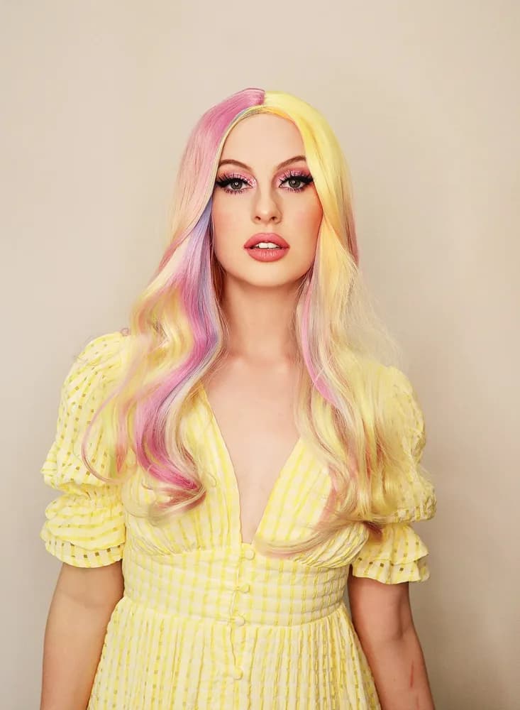 Deluxe Pastel Rainbow Long Wig