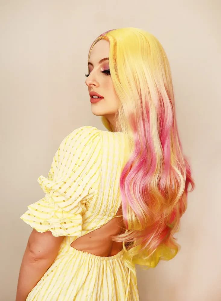 Deluxe Pastel Rainbow Long Wig