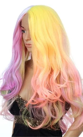 Deluxe Pastel Rainbow Long Wig