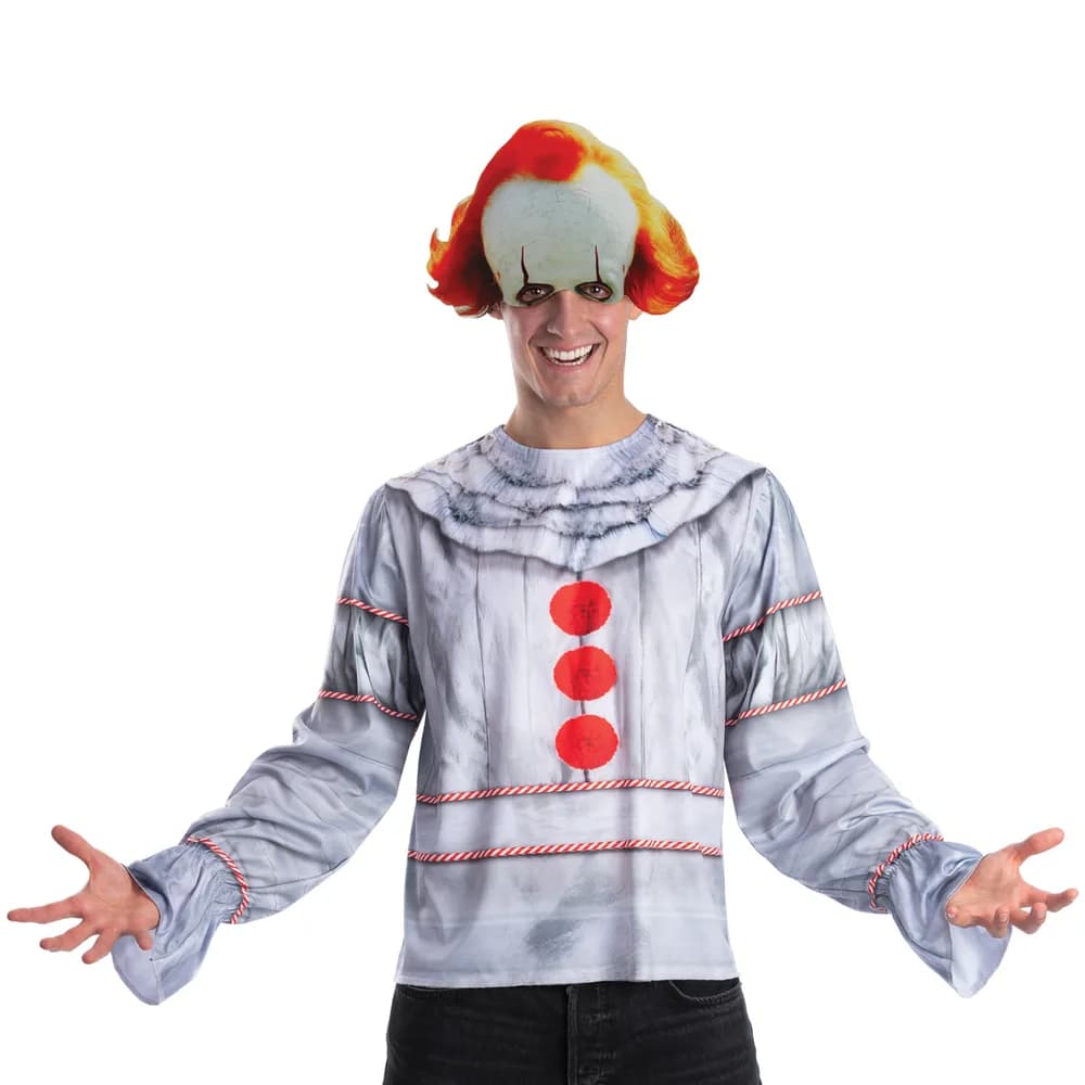 Pennywise 'IT' Costume Top & Mask - Adults