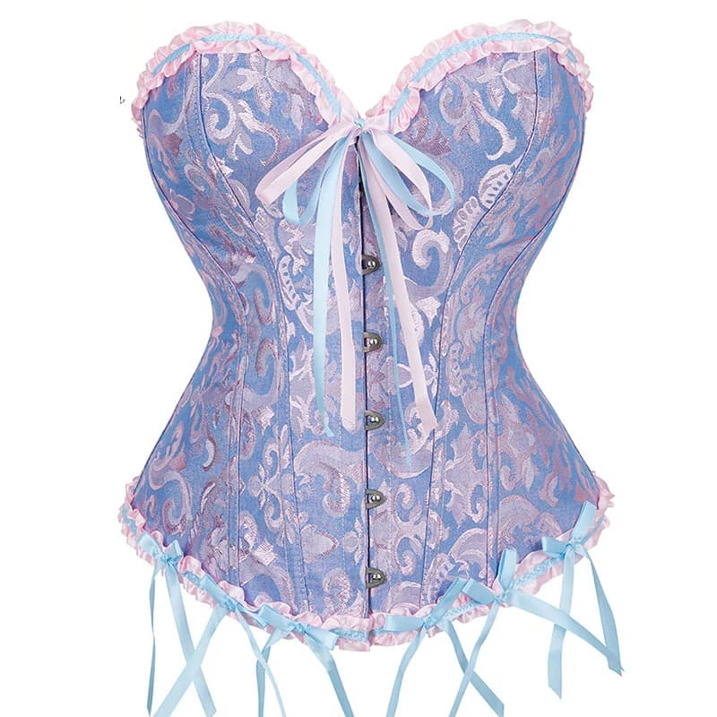 Adults Lilac Ruffle Trim Overbust Corset