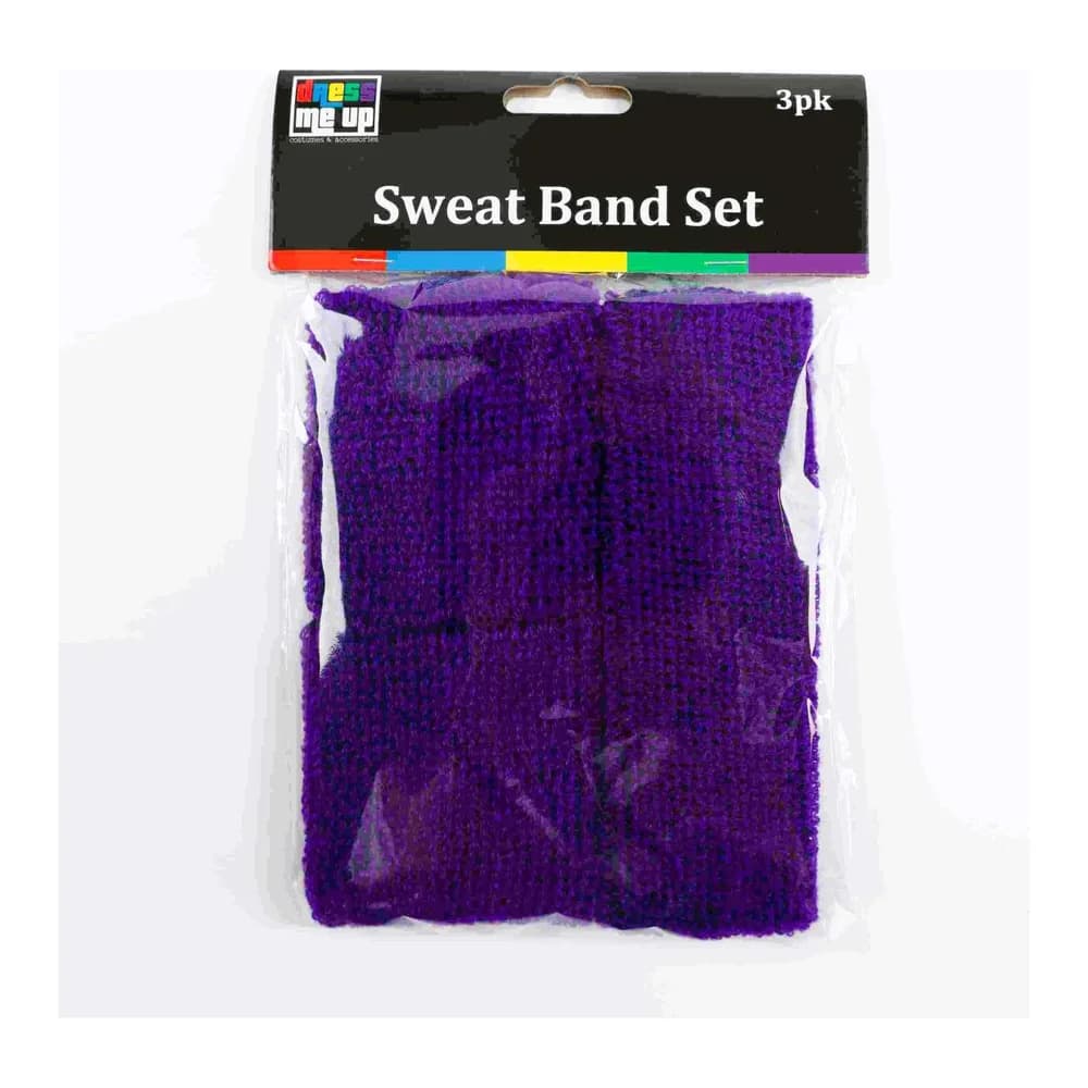 Purple Sweatband Set - Pk 3