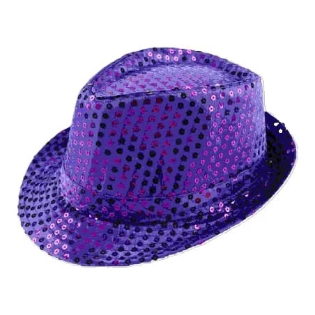 Purple Sequin Fedora Hat