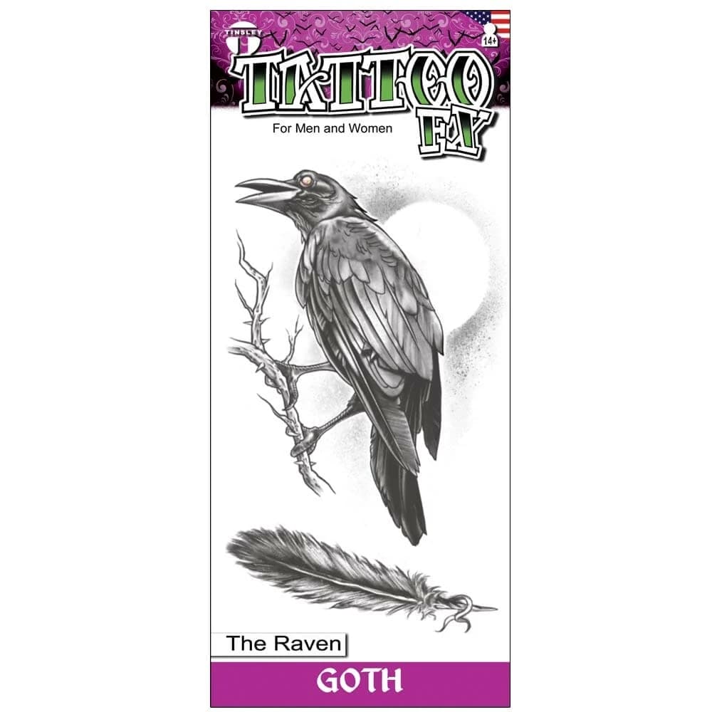 The Raven Gothic Temporary Tattoo, view 2