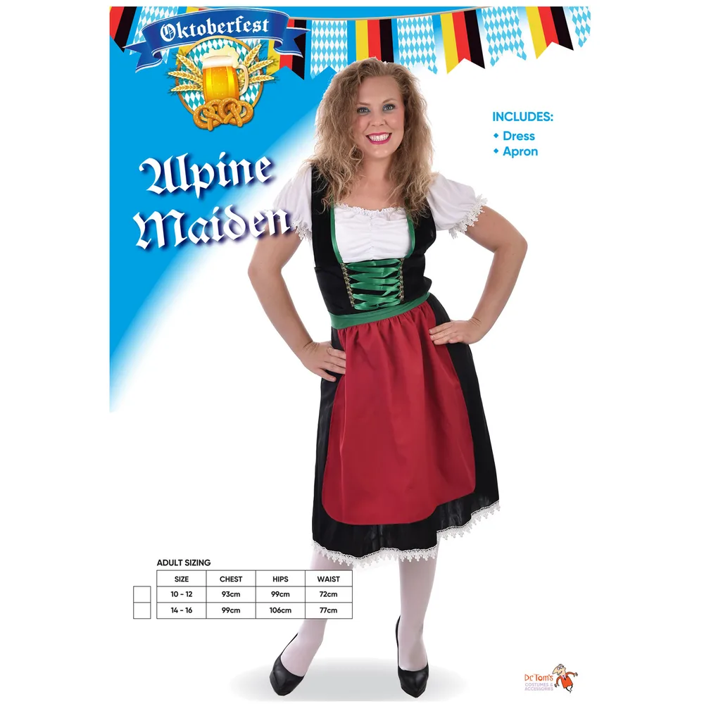 Women's Alpine Maiden Oktoberfest Dress with Apron