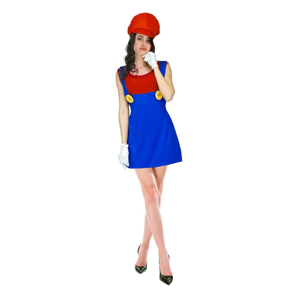 Adults Red Plumber Girl Costume