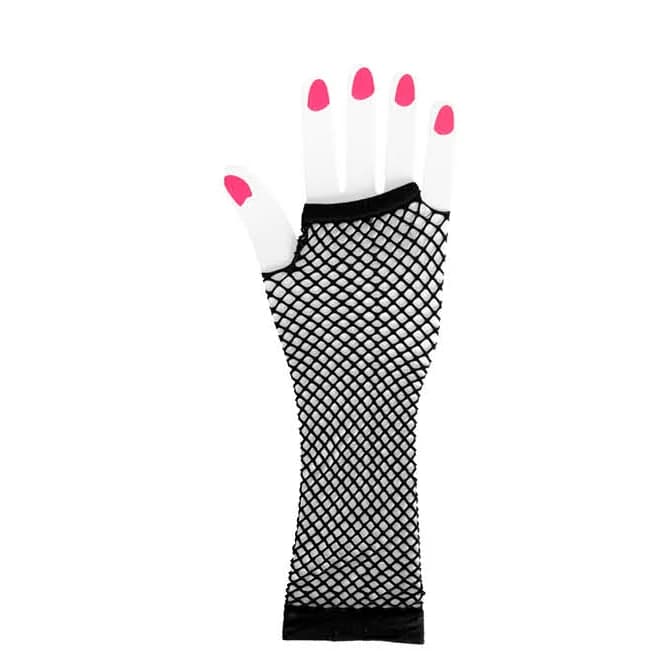 Black Long Fishnet Gloves