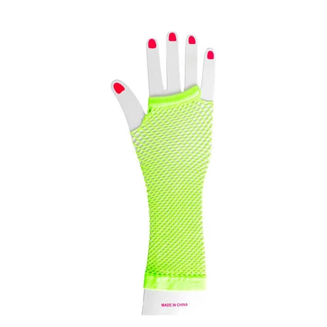 Green Long Fishnet Gloves
