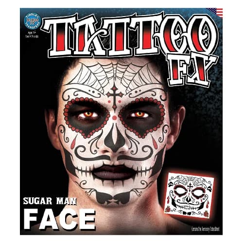 Sugar Man Full Face Temporary Tattoo