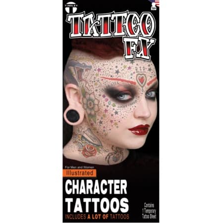 Illustrated Character Temporary Tattoo Sheet