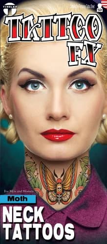 Moth Neck Temporary Tattoo