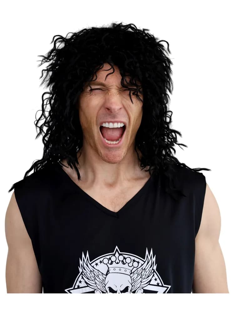 Rock God Black Wig