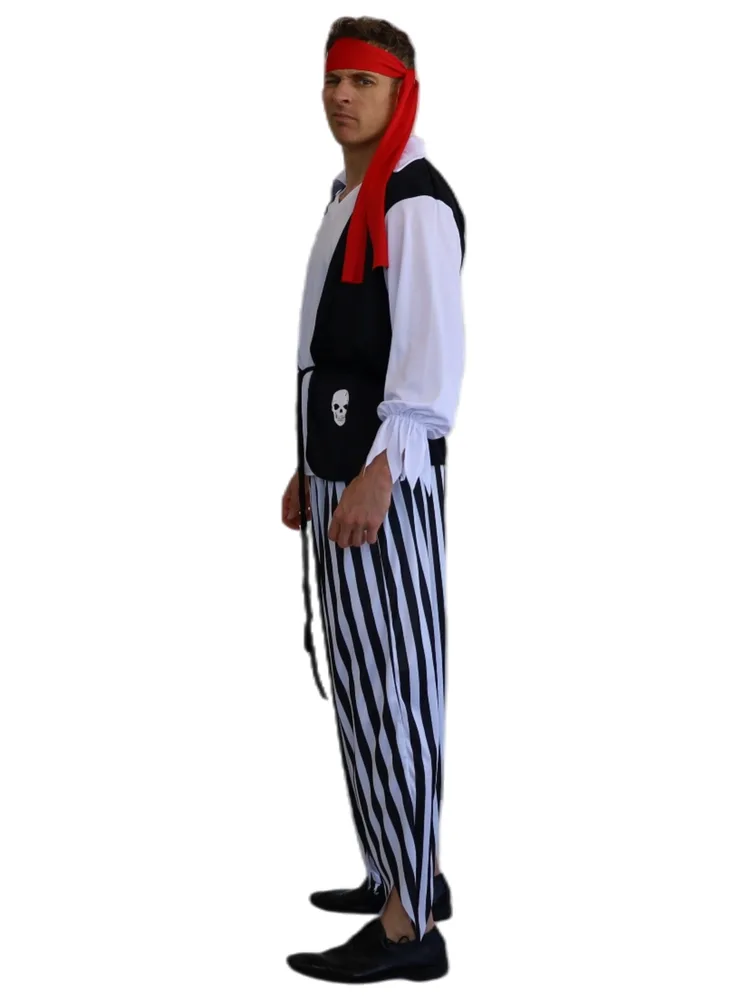 Adults Striped Pirate Costume - side view