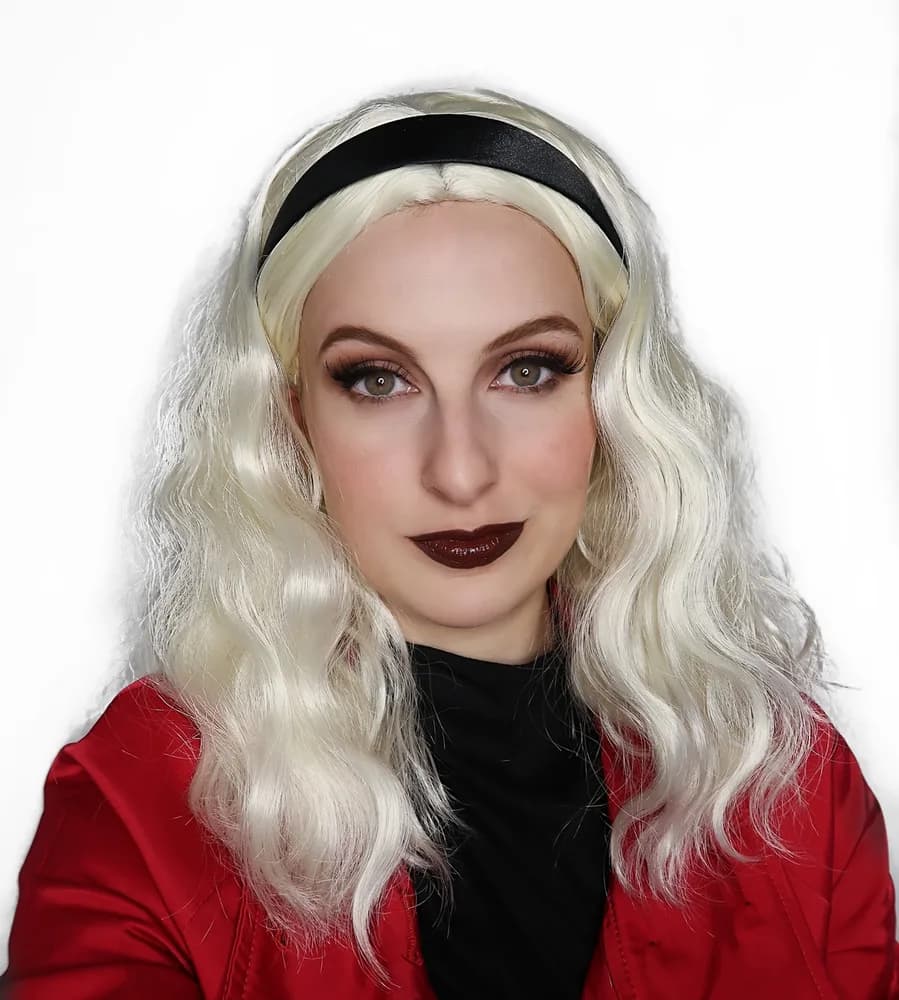 White Wavy Witch Wig with Headband