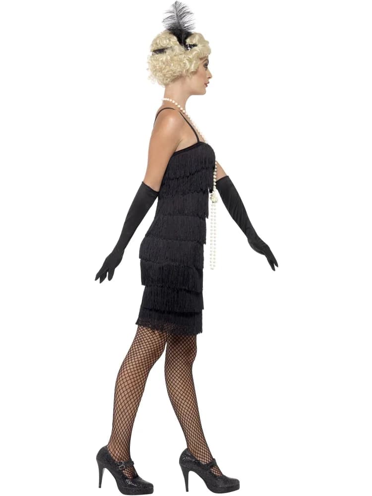 Adults Short Black Flapper Costume