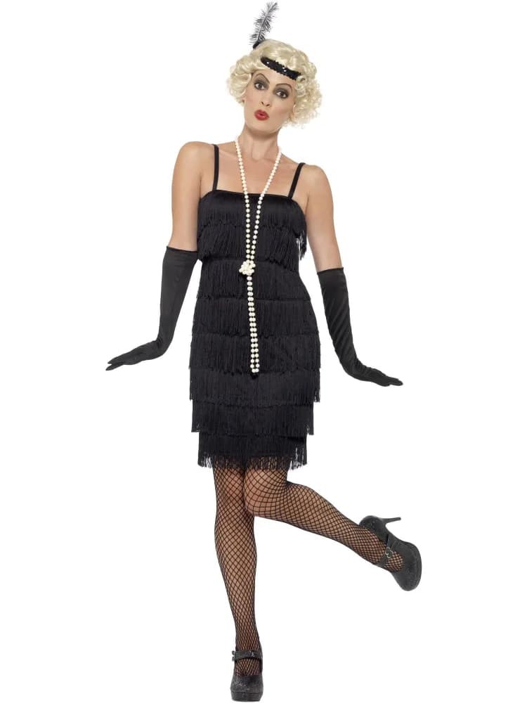 Adults Short Black Flapper Costume