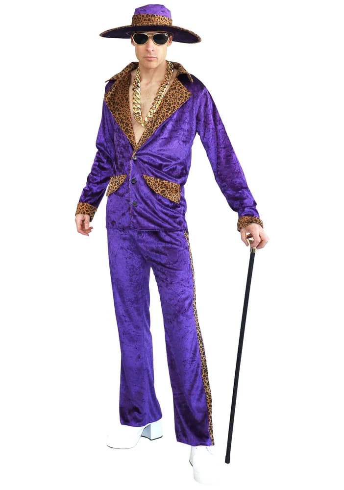 Adults Purple & Leopard Print Pimp Suit Costume