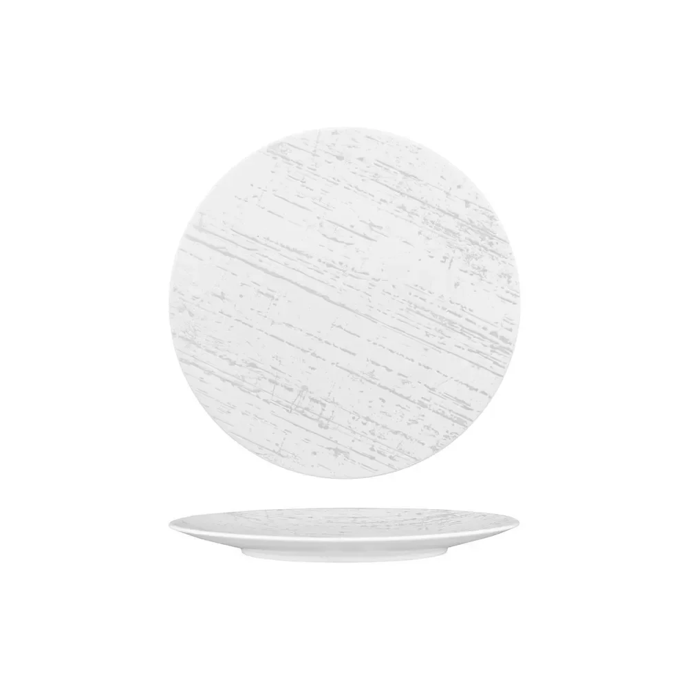 Drizzle Design Porcelain Round Flat Coupe Plate (22.5cm)