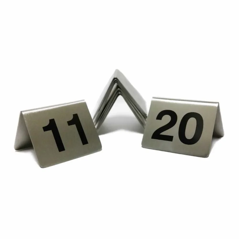Stainless Steel Table Numbers 11-20 - Pk 10