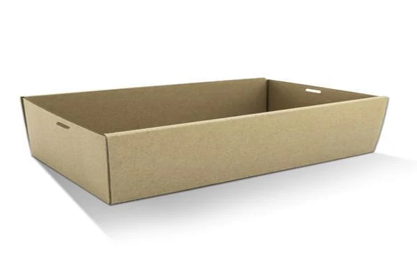 Tapered Kraft Large Catering Tray & Lid (56x25x8cm)